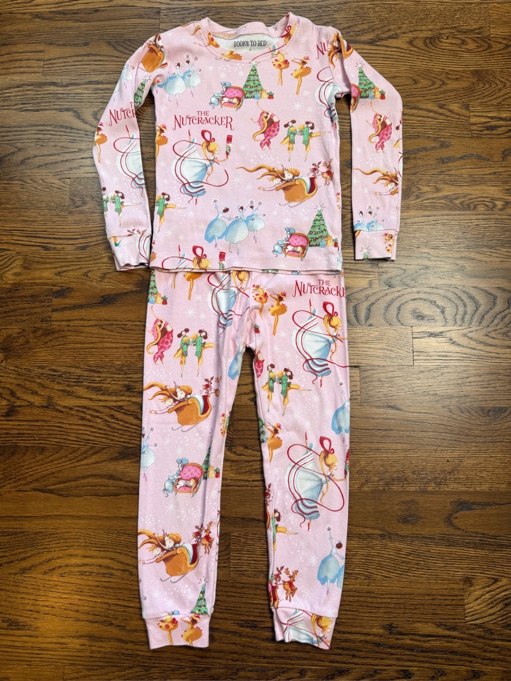 Girls' Books To Bed Light Pink Holiday Christmas Nutcracker Ballet Pajama Set 6